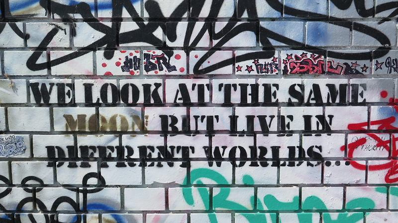 we look at the smae moon but live in different worlds